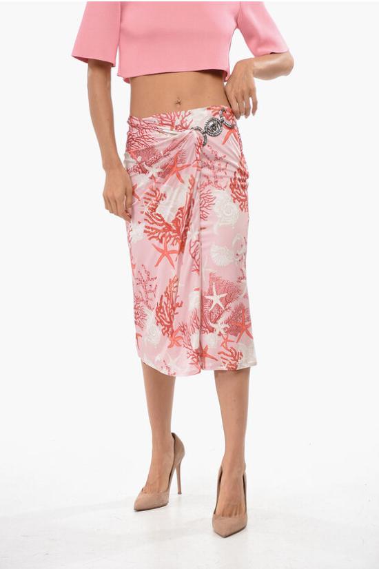  베르사체 롱 스커트 1016421 1A11713 5PB50 Multicolor