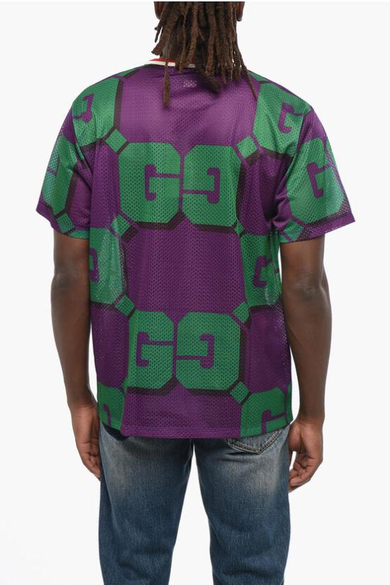  구찌 반팔 티셔츠 733736 XJFAN 5542 Verde Viola - GUCCI