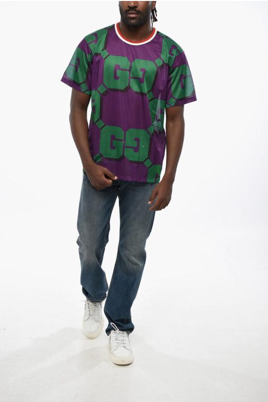 구찌 반팔 티셔츠 733736 XJFAN 5542 Verde Viola - GUCCI