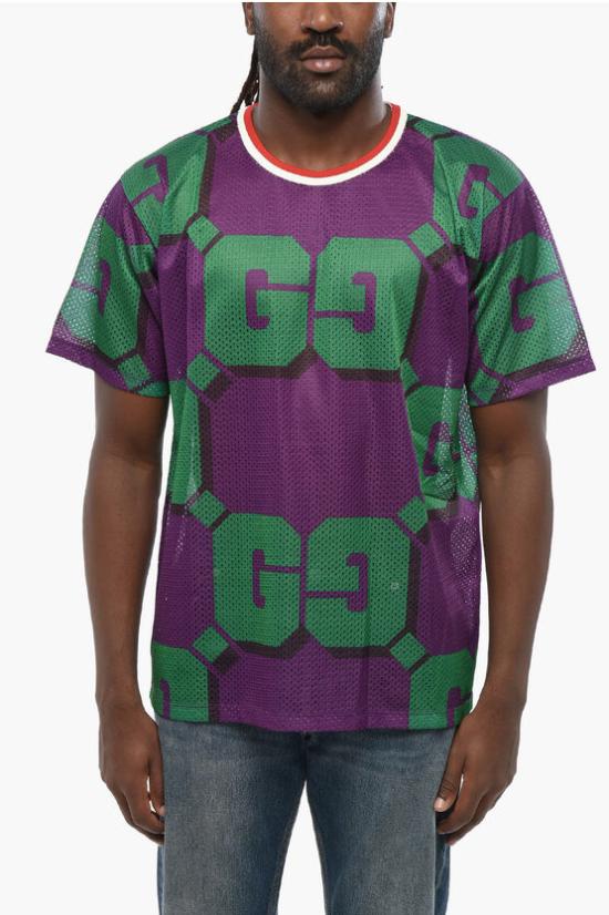  구찌 반팔 티셔츠 733736 XJFAN 5542 Verde Viola