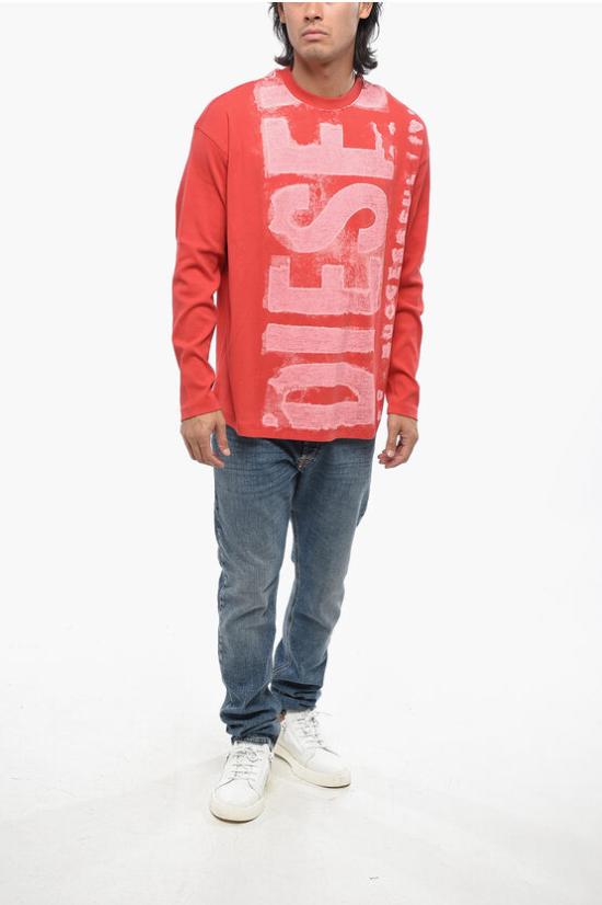  디젤 긴팔 티셔츠 A06600 0JEAI 44Q Red - DIESEL