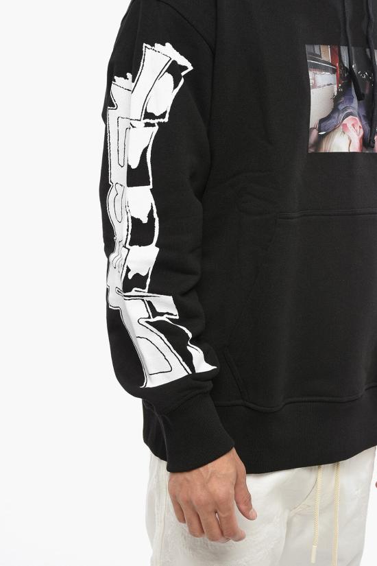  디젤 후드 티셔츠 A03592 0IEAX 9XX Black - DIESEL