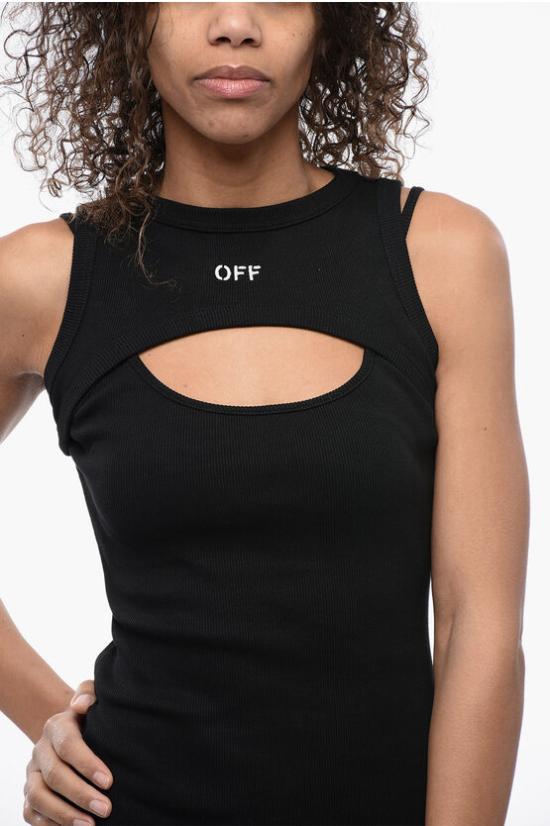  오프화이트 숏 원피스 OWDB496C99JER0011001 Black - OFF WHITE