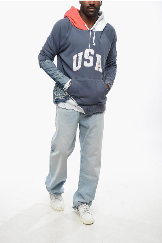  그렉로렌 후드 티셔츠 FM305 BLUE Blue - GREG LAUREN