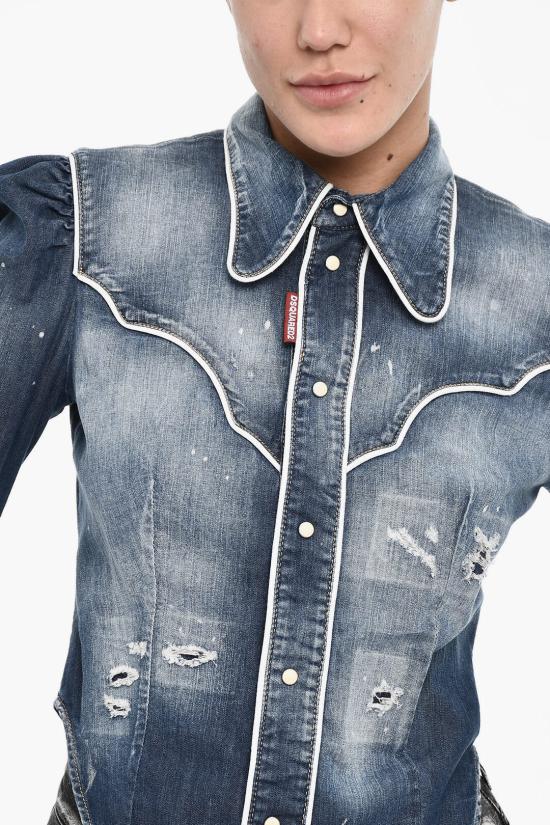  디스퀘어드2 데님 셔츠 S72DL0740 S30341 470 Blue - DSQUARED2