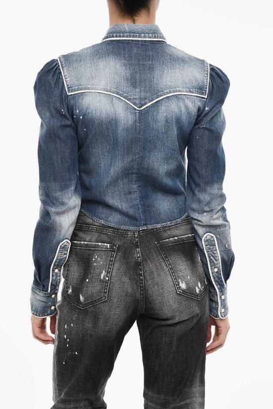  디스퀘어드2 데님 셔츠 S72DL0740 S30341 470 Blue - DSQUARED2