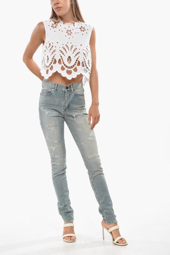  생로랑 데님 팬츠 421236 Y806K 4164 Blue - SAINT LAURENT