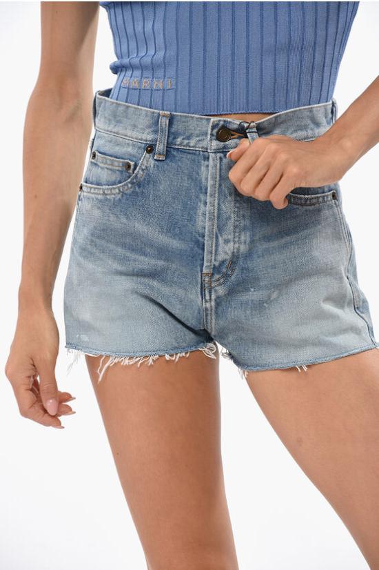  생로랑 데님 숏팬츠 542765 YD852 4450 Blue - SAINT LAURENT