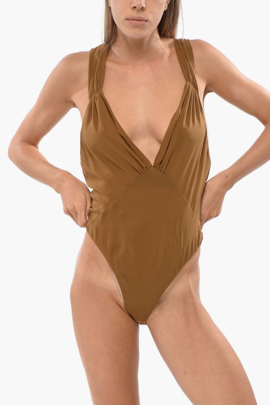  생로랑 바디수트 티셔츠 801493 Y7I18 2191 Beige