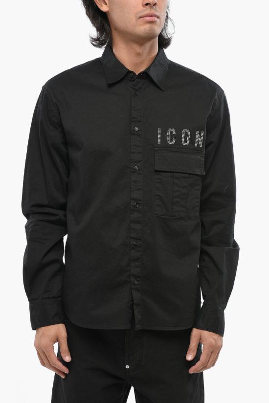  디스퀘어드2 긴팔 셔츠 S79DL0034 S35175 900 Black