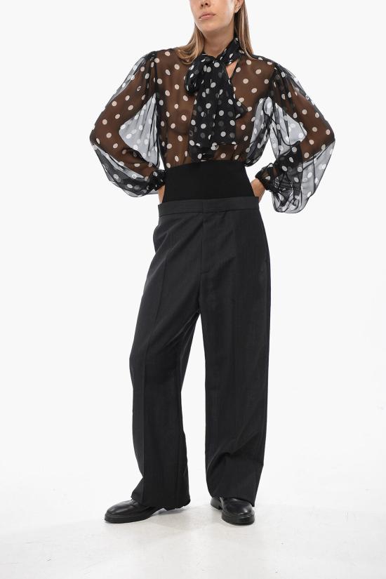  알라이아 스트레이트 팬츠 AA9P02386 T467 830 Black - ALAIA