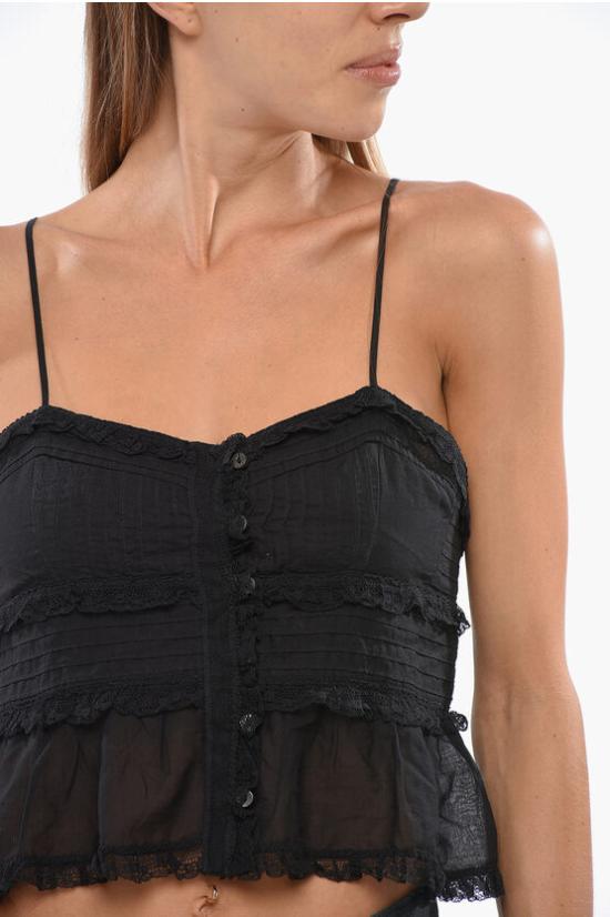  이자벨마랑 민소매 티셔츠 HT0447FA B3J06E 01BK Black - ISABEL MARANT