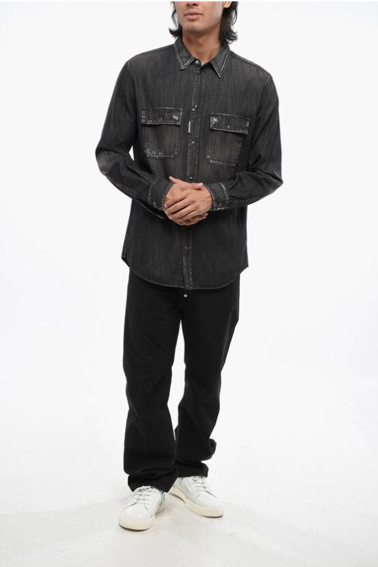  디스퀘어드2 데님 셔츠 S74DM0849 S30826 900 Black - DSQUARED2
