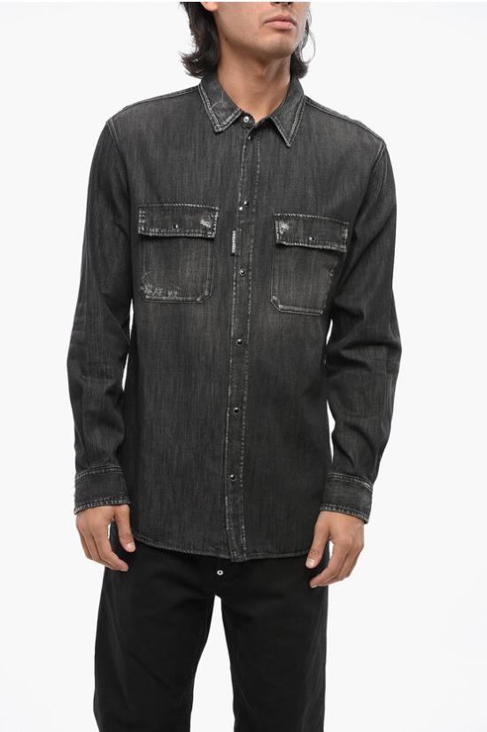  디스퀘어드2 데님 셔츠 S74DM0849 S30826 900 Black