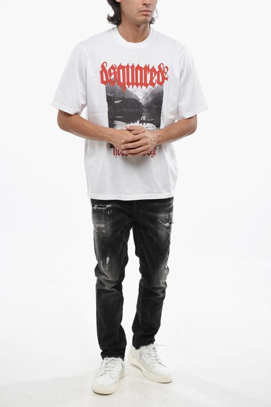  디스퀘어드2 반팔 티셔츠 S74GD1310 S23009 100 White - DSQUARED2