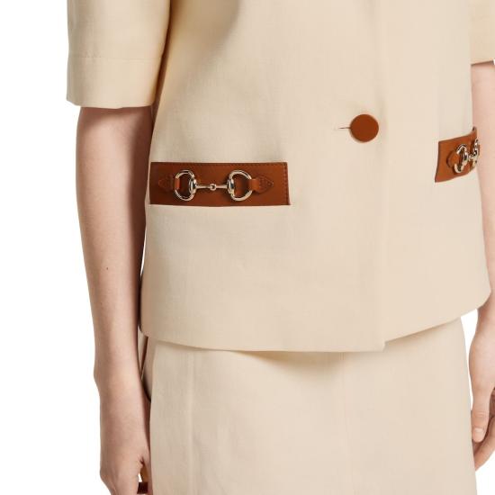 25FW 구찌 남성 리넨 캔버스 재킷 823783Z8B1V 9853 WHITE - GUCCI