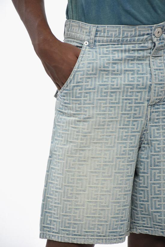  발망 데님 숏팬츠 AH0MB006DD276FF Blue - BALMAIN