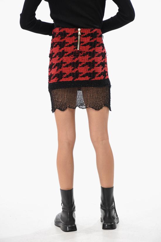  발망 숏 스커트 YF1LA169KC20EAE Red - BALMAIN