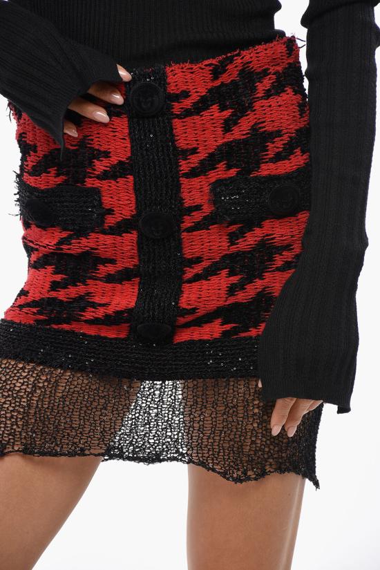  발망 숏 스커트 YF1LA169KC20EAE Red - BALMAIN