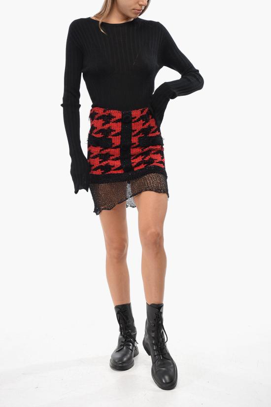  발망 숏 스커트 YF1LA169KC20EAE Red - BALMAIN