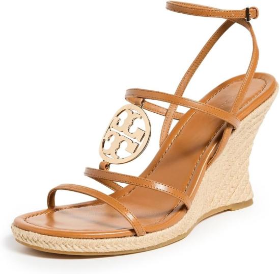 토리버치 샌들 카프리 밀러 에스파드릴 웨지 카라멜 콘/골드