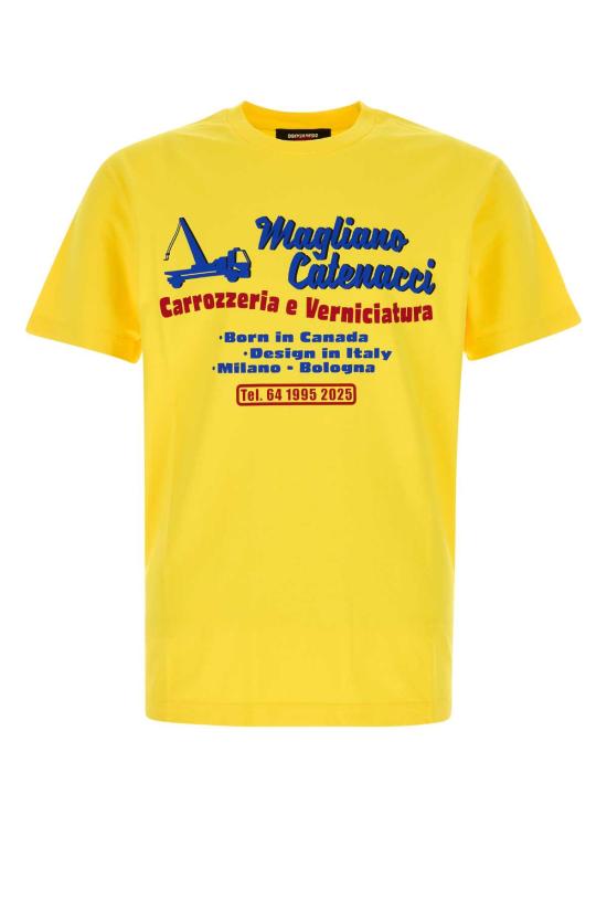 25FW 디스퀘어드2 반팔 티셔츠 S71GD1594D20035 173 Yellow