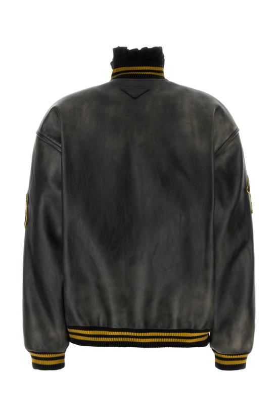 24FW 프라다 가죽 자켓 58A189SOOO15Y0 F0002 Black - PRADA