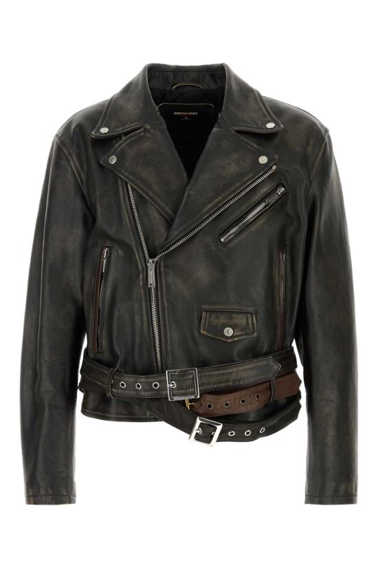 25FW 디스퀘어드2 가죽 자켓 S71AN0638SY1512 143 Black