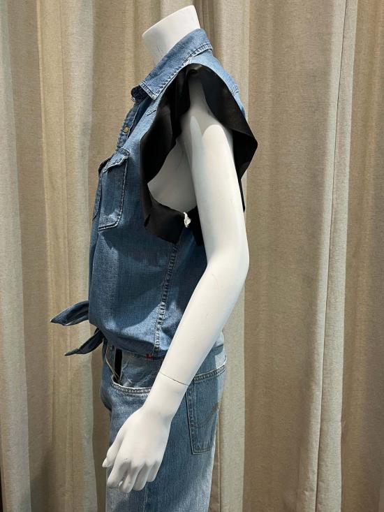  Aquarius Cocktail 데님 셔츠 아쿠아리우스 칵테일 행크 빈티지 웨스턴 셔츠 (주름 장식 포함) - AQUARIUS COCKTAIL