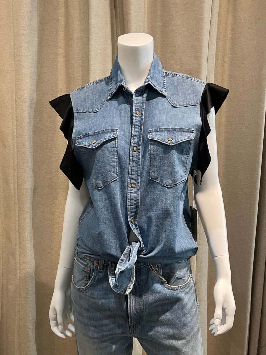  Aquarius Cocktail 데님 셔츠 아쿠아리우스 칵테일 행크 빈티지 웨스턴 셔츠 (주름 장식 포함) - AQUARIUS COCKTAIL