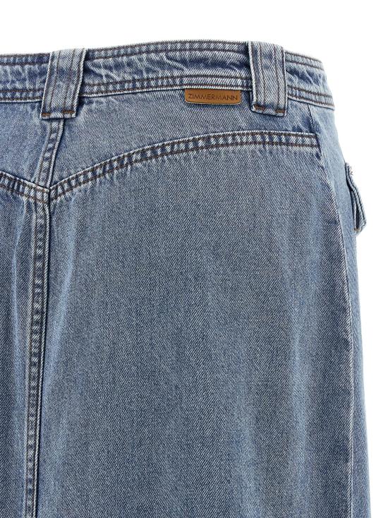 25FW 짐머만 미디 스커트 5395SF25RDWBL Light Blue - ZIMMERMANN