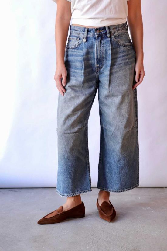  알13 데님 팬츠 R13 크롭 와이드 레그 진 - R13
