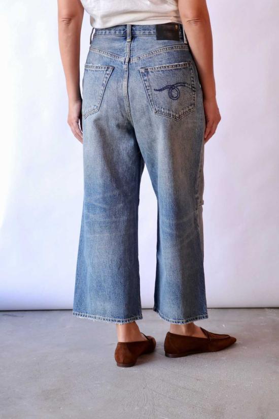  알13 데님 팬츠 R13 크롭 와이드 레그 진 - R13