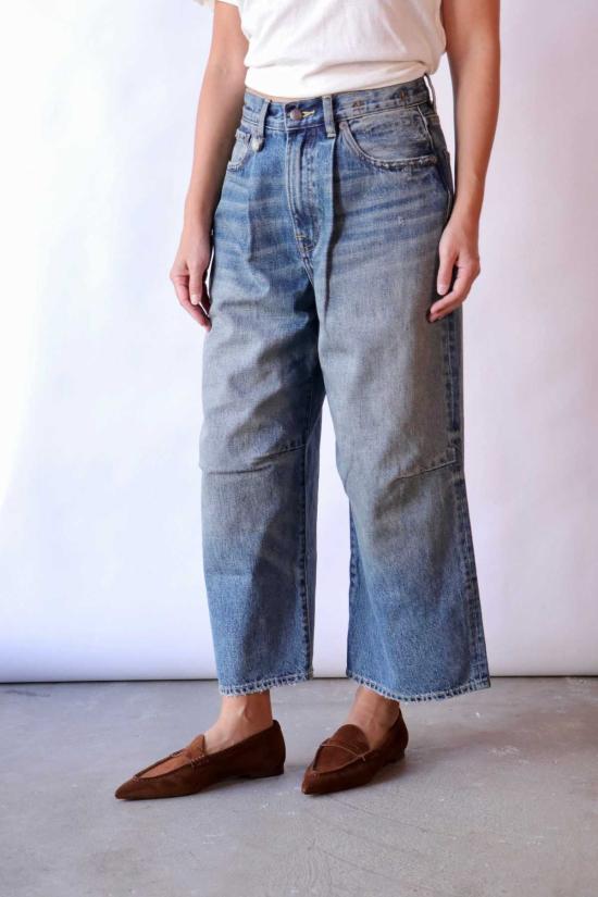  알13 데님 팬츠 R13 크롭 와이드 레그 진 - R13