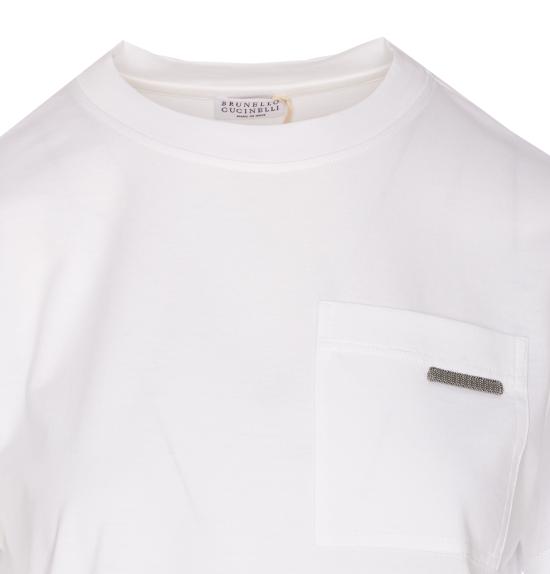 25FW 브루넬로 쿠치넬리 반팔 티셔츠 M0T81EC710 C6159 White - BRUNELLO CUCINELLI