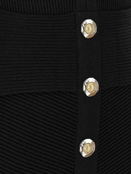  발망 미디 스커트 FF1R9327KI510PA Black - BALMAIN