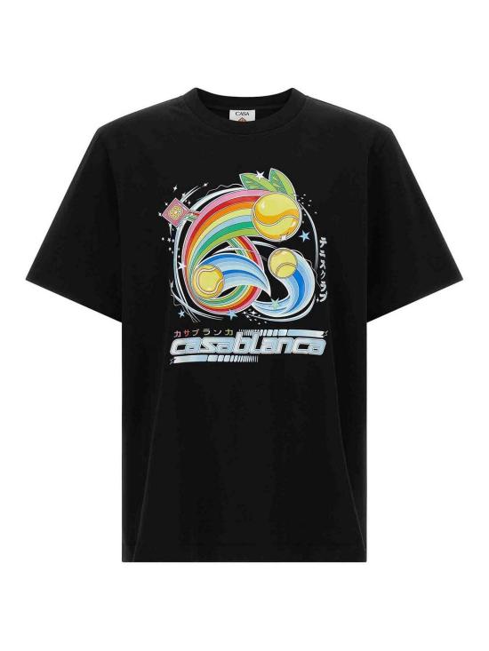  카사블랑카 반팔 티셔츠 MAW25JTS00108MANGATENNISBALL Black