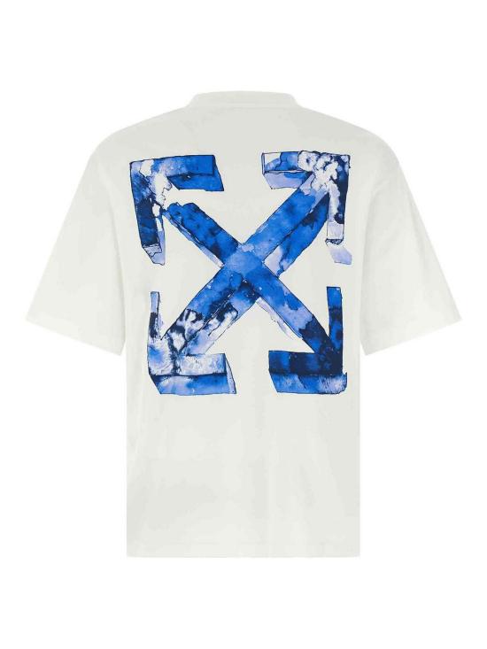  오프화이트 클라우디 어로우 스케이트 로고 티셔츠 OMAA120F25JER00G0146 White - OFF WHITE