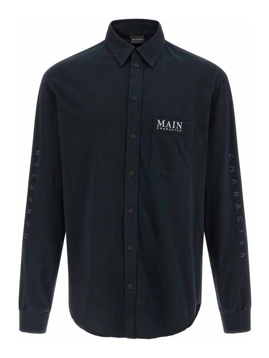 25FW 발렌시아가 메인 캐릭터 아트워크 티셔츠 슬리브 셔츠 850260TTVB91083 Black