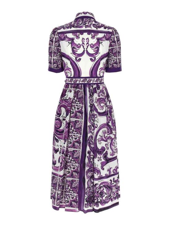 25FW 돌체앤가바나 미디 스커트 F6JFNTFI5JPHP5DQ Purple - DOLCE & GABBANA