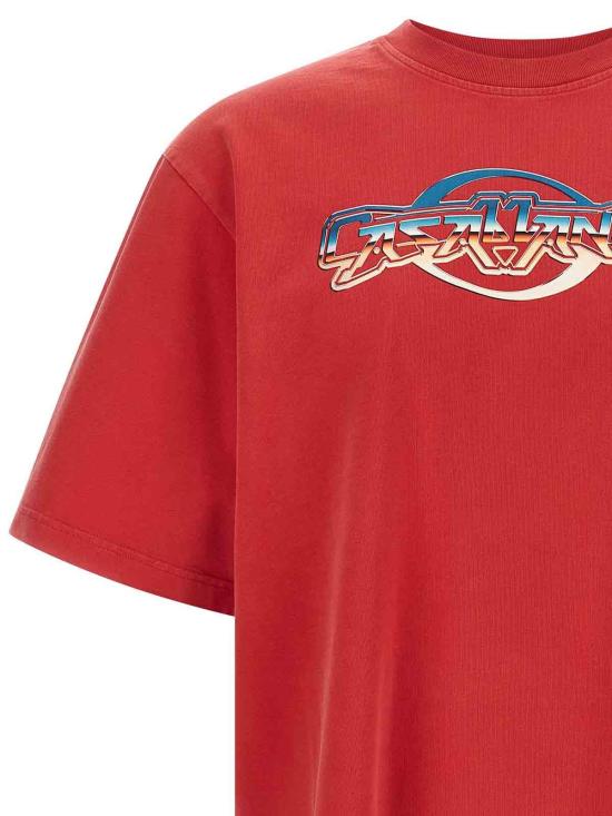 25FW 카사블랑카 반팔 티셔츠 MPF25JTS04401CHROME Red - CASABLANCA