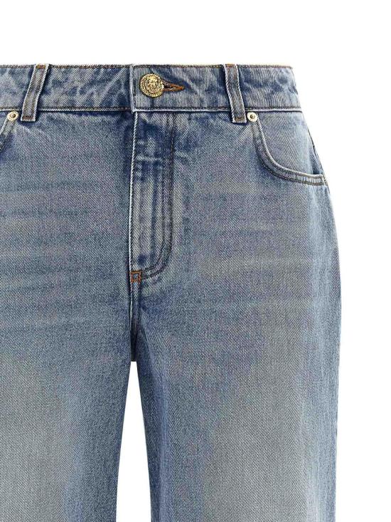  발망 스트레이트 팬츠 FF0MI051DF976AW Light Blue - BALMAIN