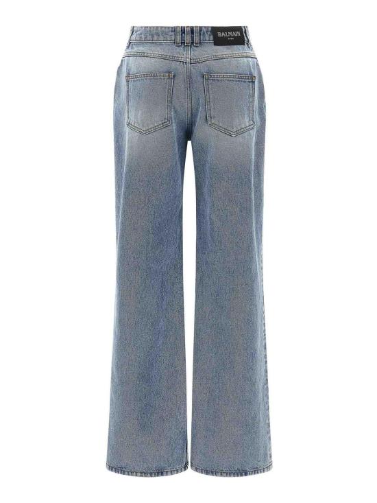  발망 스트레이트 팬츠 FF0MI051DF976AW Light Blue - BALMAIN