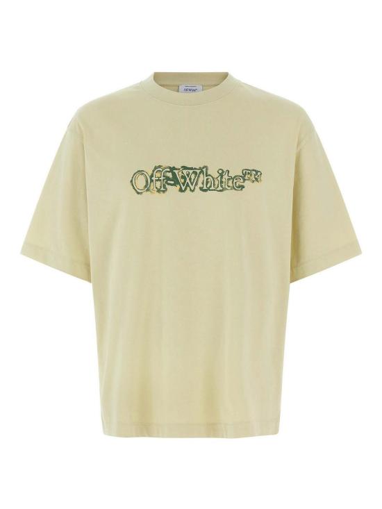  오프화이트 클라우디 어로우 스케이트 로고 티셔츠 OMAA120F25JER00G1750 Beige