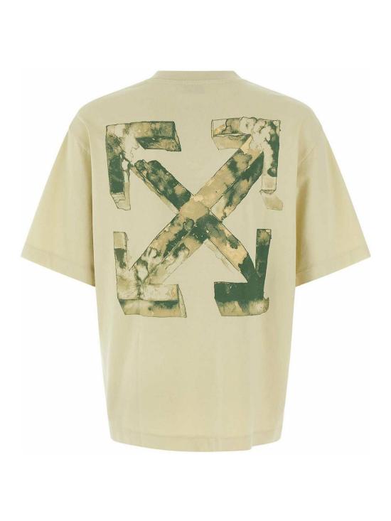  오프화이트 클라우디 어로우 스케이트 로고 티셔츠 OMAA120F25JER00G1750 Beige - OFF WHITE