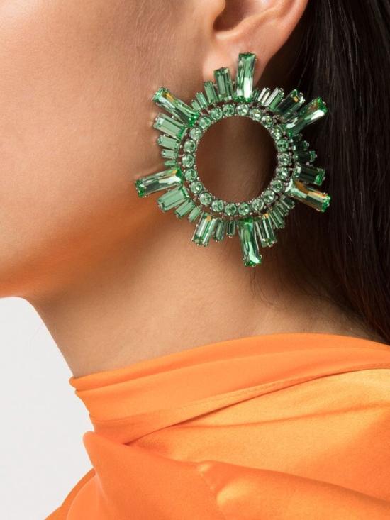  아미나 무아디 이어링 BEGUMEARRINGS CRYSTALCHRYSOLITE SILVER Green
