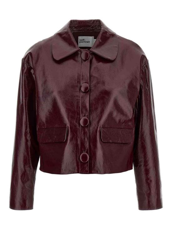  셀프 포트레이트 가죽 자켓 PF25091JBU Dark Red