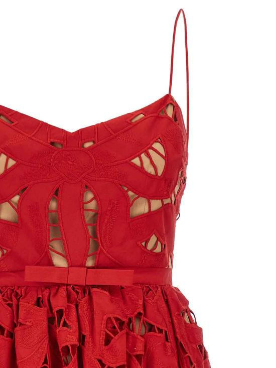 25FW 셀프 포트레이트 미디 스커트 PF25013MR Red - SELF PORTRAIT