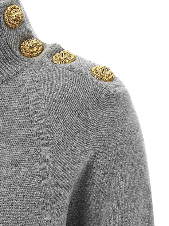 25FW 발망 미디 스커트 FF0R9382KI879UB Grey - BALMAIN