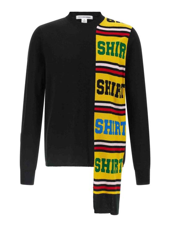 25FW 꼼데가르송 패널드 셔츠 디테일 스웨터 FPN003W251 Black
